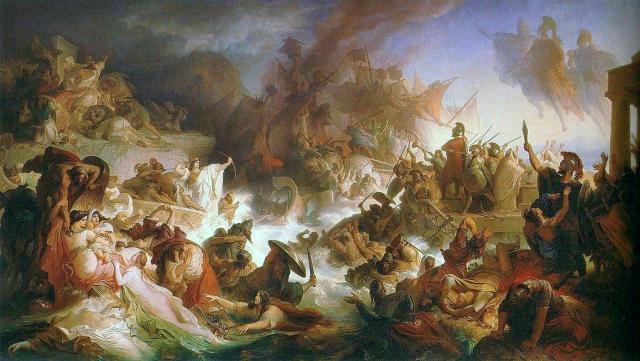 Battle of Salamis Italiano by Wilhelm von Kaulbach